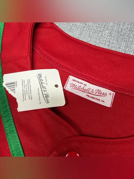 NWT Mitchell & Ness Mexico National Team Baseball Jersey Red Large - Picture 9 of 11